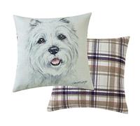 Maturi Coussin de siège rempli avec Image Aquarelle de Chien West Highland Terrier, Coussin de Chaise, canapé - 43 x 43 cm