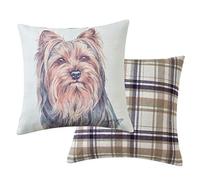 Maturi Coussin de siège rempli avec Image Aquarelle de Chien Yorkshire Terrier, Coussin de Chaise, canapé - 43 x 43 cm
