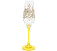 Maturi Flûte à champagne peinte à la main, motif floqué doré, 220 ml, boîte cadeau