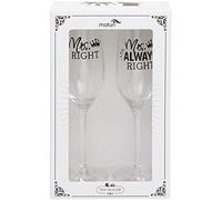 Maturi Lot de deux flûtes à champagne - Mrs Right Mrs Always Right, 220 ml