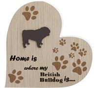 Maturi Plaque en Forme de cœur Inscription Home is Where My Dog is Heart Marron 17,6 x 15 x 2 cm