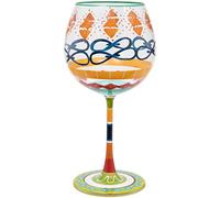 Maturi Verre à gin peint à la main, motif multicolore, 625 ml, boîte cadeau