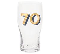 Maturi Verre à pinte de bière 70e anniversaire - Or et bleu, 570 ml / 1 pinte, Doré