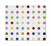 Matvsd Kohecs Affiche DAMIEN HIRST Affiches de mode Imprimés sur toile Esthétique DAMIEN HIRST Art mural Points de couleur Affiches et estampes pour la décoration murale 30x30cm sans cadre