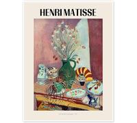 Matvsd Kohecs Affiche nature morte avec asphodèles par Henri Matisse Toile Peintures murales Estampes minimalistes Peinture d’Henri Matisse pour la maison 40x65cm sans cadre