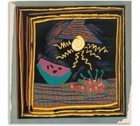 Matvsd Kohecs Art mural de Pablo Picasso《Nature morte avec pastèque》Affiche Peinture abstraite sur toile Pablo Picasso Gravures pour la décoration intérieure 30x30cm Sans cadre