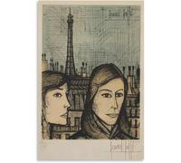 Matvsd Kohecs Bernard buffet affiche et tirages Bernard Buffet《Deux filles》Art mural Bernard buffet peinture image rétro pour la décoration murale de la maison 50x70cmx1 sans cadre