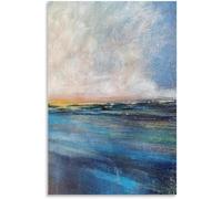 Matvsd Kohecs Célèbre Zao Wou Ki 《Blue Untitled》Peinture murale sur toile Imprimés rétro Affiche Zao Wou Ki Peinture abstraite pour salon Décoration photo 65x40cm Sans cadre