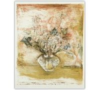 Matvsd Kohecs Célèbre Zao Wou Ki《Vase avec fleurs》Toile Peintures murales rétro Affiche Zao Wou Ki Peinture abstraite pour salon Décoration 70x50cm sans cadre