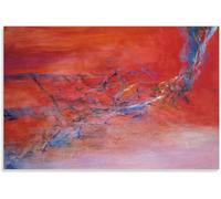 Matvsd Kohecs Famous Zao Wou Ki 《Red Untitled》 Art mural sur toile Estampes rétro Affiche Zao Wou Ki Peinture abstraite pour salon Décoration 65x40cm sans cadre