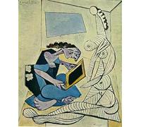 Matvsd Kohecs Femme à l’intérieur par Pablo Picasso Affiche Pablo Picasso Impressions Abstrait Art mural Rétro Peinture sur toile pour la maison Photo Décor 30x45cm Sans cadre