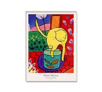 Matvsd Kohecs Illustration murale Henri Matisse Chat Henri Matisse avec affiche et tirages Peinture abstraite sur toile pour maison Décoration murale 30x45cmx1 sans cadre