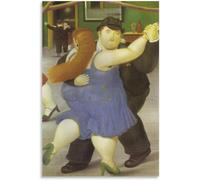 Matvsd Kohecs Les Danseuses De Fernando Botero Affiche et Impressions Fernando Botero Peinture Fernando Botero Toile Art Mural pour Décoration Intérieure Tableau 50x70cm Sans Cadre