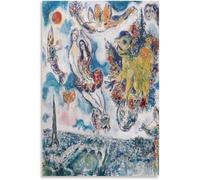 Matvsd Kohecs Marc Chagall Estampes Œuvres murales《Amoureux à Paris》Peinture sur toile Affiche Marc Chagall Image esthétique pour bureau Décor vintage 40x65cm Sans cadre