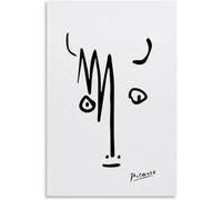 Matvsd Kohecs Pablo Picasso《Visage de taureau 》Toile Art mural Pablo Picasso Affiche Pablo Picasso Estampes Pablo Picasso Peinture pour la décoration intérieure Photo 30x45cm Sans cadre