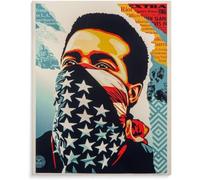 Matvsd Kohecs Peinture sur toile Shepard Fairey Affiche American Rage Art mural pop Estampes Shepard Fairey modernes pour décoration murale 40x65cmx1 sans cadre