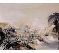 Matvsd Kohecs Sans titre par Zao Wou Poster Ki Imprimés abstraits Zao Wou Ki Toile Peinture murale Aquarelle à l’encre pour salle de bain Décor de bureau 40x65cmx1 sans cadre