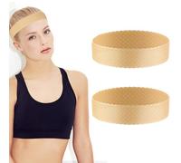 Matwsec Lot de 2 bandeaux antidérapants en silicone pour perruque - Anti-transpiration - Pour homme et femme - Pour le sport, le yoga - Couleur chair
