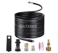 MATXREE Kit de nettoyage de tuyau de vidange haute pression de 20 m avec adaptateur, déboucheur de tube, jet d'égout, buse rotative pour Karcher K Series K2-k7 et Bosch, Lavor, 180 bar