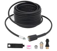 MATXREE Tuyau de vidange pour nettoyeur haute pression - 15 m - Kit de nettoyage - Connecteur M22 avec buse de jet et buse rotative pour Karcher K2-K7 Series - Pour nettoyeur haute pression Lavor -