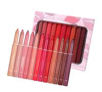 Matybobe 12 Couleurs Mate à Lèvres Crayon Set étanche à Longue Durée pour le Maquillage à Lèvres Kit Portable
