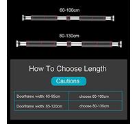 Matybobe Barre Horizontale en Acier, Mentonnière de Traction pour Porte avec Poignée Rembourrée, Anneau Antidérapant, Longueur Réglable, équipement de Fitness à Domicile, Convient pour les (80-130 cm)