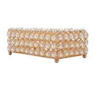 Matybobe Boîte à Mouchoirs en Métal élégante avec Perles Décoratives,