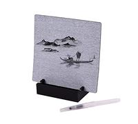 Matybobe Bouddha Board Artist Board Paint avec Brosse à Eau et Support de Support Pression Relaxation Enfants Enfants Adolescents Adults Drawing Painting (19 x 18 cm Conseil)