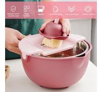 Matybobe Colander Double PRACTIQUE Rotatif pour Cuisine ET Riz 4L Facilement, ÉCONOMISE l'espace Convenant AUX Amoureux DE LA Cuisine (Rouge)