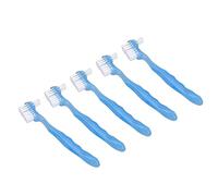 Matybobe Ensemble de Brosses à Prothèses Dentaires, Brosse Professionnelle de Nettoyage des Fausses Dents, Portable, 5 Pièces, pour Personnes âgées en Voyage (Bleue)