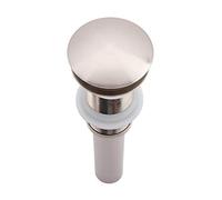 Matybobe Ensemble de Vidange Escamotable pour évier de Salle de Bain en Laiton G1 1/4, sans Trop-Plein, Fonctionnement Fluide par Bouton-Poussoir, adapté aux Lavabos, Salles de Bains (Nickelé brossé)