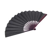 Matybobe Éventail Pliant de 10 Pouces, Décoration de Mariage, éventail en Papier Artisanal de Danse, Beau Cadeau écologique (Noire)