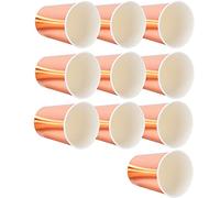 Matybobe Gobelets en Papier Compostables Lot de 20 Gobelets élégants pour les Festivals, les Fêtes, Jus de Fruits et Boissons Chaudes (Or Rose)