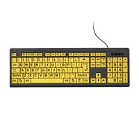 Matybobe Grand Clavier D'ordinateur imprimé Haut Contrast USB Clavier USB pour Les Utilisateurs à Basse 104 Touches Lettres pour Les Vieillards