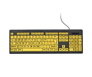 Matybobe Grand Clavier D'ordinateur imprimé Haut Contrast USB Clavier USB pour Les Utilisateurs à Basse 104 Touches Lettres pour Les Vieillards