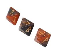 Matybobe Jeu de Dés Rune 3 Pièces Couleurs Mystiques 8 Faces pour la Divination Individuelle et L'apprentissage de L'astrologie en Acrylique Durable (Or Noir)