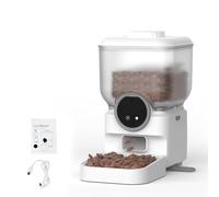 Matybobe Mangeoires Automatiques pour Chats Mangeoire Automatique Intelligente pour Animaux de Compagnie, Télécommande Chronométrée sans Fil de 6,5 L avec Boîte à Grains Visible, Adaptée