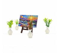 Matybobe Miniature Doll House Potted Plants Artificial Tiny Greenery (1