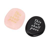 Matybobe Pierre Gravée en Cristal de Poche, 2 Pièces, Pierre de Palmier, Cela aussi Passera L'expérience Sculpture Motifs, Décoration la Maison