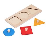 Matybobe Planche de de Formes Puzzle Formes Géométriques, Planche Correspondance Géométrique en Bois, Jouet Cognition Forme Couleur avec Coordination (Panneaux géométriques tricolores)
