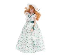 Matybobe Poupée Miniature en Porcelaine, Robe Verte élégante, Parfaite pour Accessoire de Maison de Poupée, échelle 1:12, Modèle en Dentelle et Céramique 15.5cm
