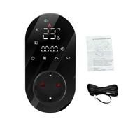 Matybobe Prise WiFi Intelligente Thermostat Affichage de L'heure/de la Température Mode D'économie D'énergie Programmable Hebdomadaire APP TéléCommande Commande Vocale Équipement (Noire)