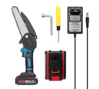 Matybobe Scie d'élagage électrique portable 21 V de 6 pouces - Petite tronçonneuse à bois - Moteur à brosse - Outil de travail du bois à une main pour jardin et verger