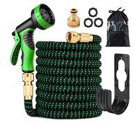 Matybobe Tuyau d'arrosage extensible de 50 pieds avec buse à 9 fonctions, flexible et résistant, avec raccords en laiton massif et double noyau en latex