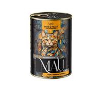 MAU Pâté et filet de dinde au beurre de cacahuète - nourriture humide pour chat, 400 g
