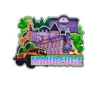 Maubeuge 4962 Aimant de réfrigérateur en bois 3D Monuments de l'Équateur Décoration Souvenirs de voyage Fait à la main