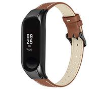 Maucoray Bracelet de montre compatible avec Xiaomi Mi Band 3/4/5/6/7, bracelet de rechange réglable en cuir, for Mi Band 3/4, Résine