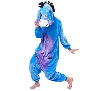 mauea Pyjama Animaux Cosplay Halloween Costume Déguisement Combinaison Vêtement de Nuit Adulte Femme Homme Unisexe (âne,M)