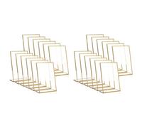 Mauedest 24 Pièces Or Cadre Acrylique Sign Titulaire Mariage Table Number Titulaire Menu Incliné Double Sided Stand, 4X6Pouces Vertical