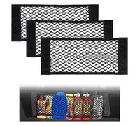 Mauepersu Lot de 4 filets de rangement universels pour voiture - 40 x 25 cm - Bord élastique pour maintenir les charges fermes - Universel - En nylon
